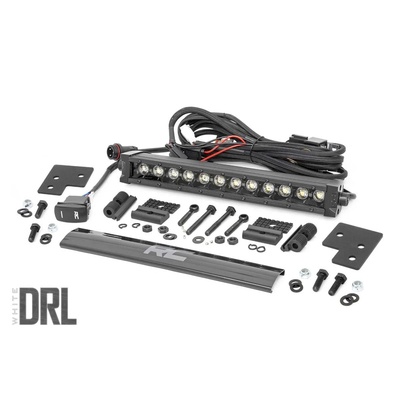 Rough Country 12" Bumper Mount LED Light Bar Kit with White DRL (Black) - 93027